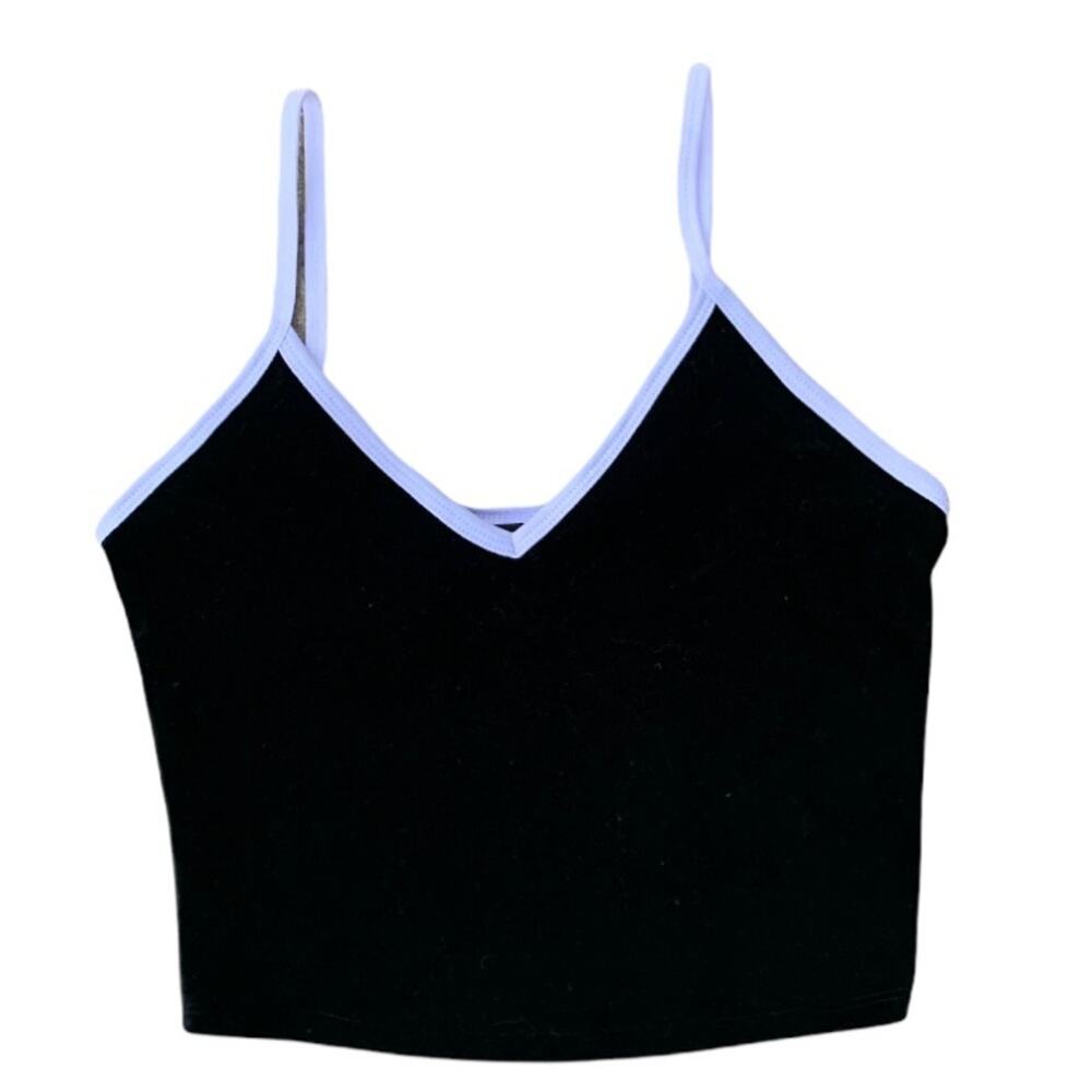 Popular Black Velvet Crop Top Size Medium
